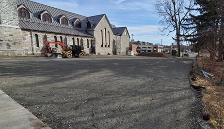 West Church Lot being used for Construction